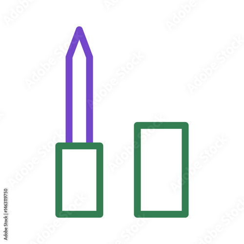 Minimalist depiction of cosmetic lip gloss, featuring elegant lines and sleek forms