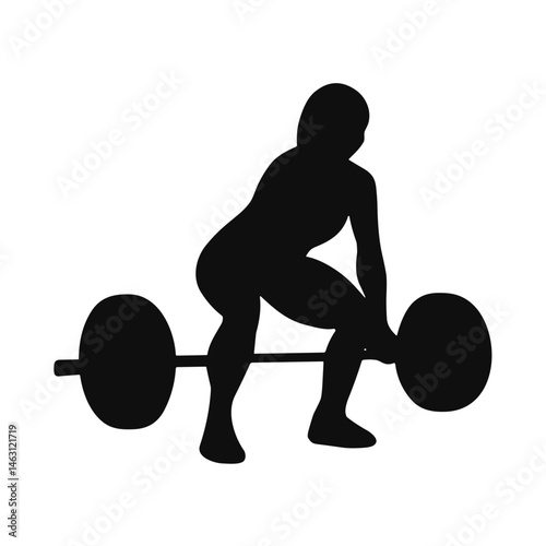 silhouette illustrations of weightlifter