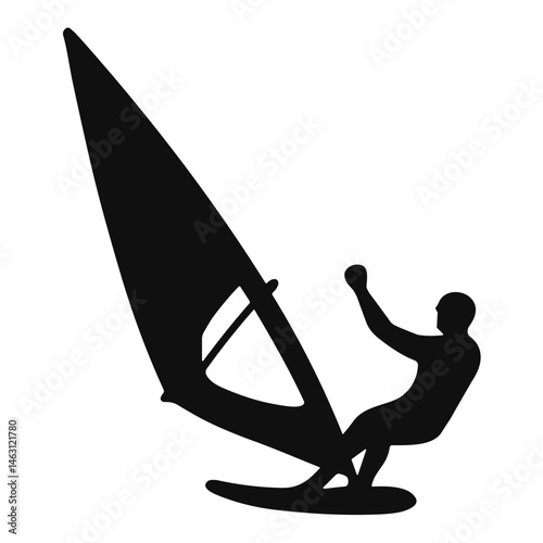 silhouette illustrations of windsurfers
