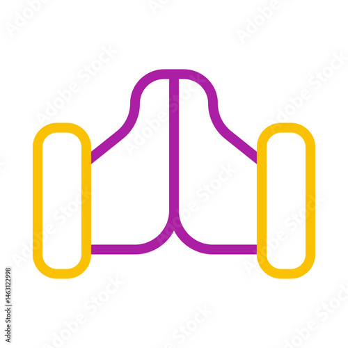Minimalist illustration: Stylized outline of a self-balancing scooter in vibrant colors