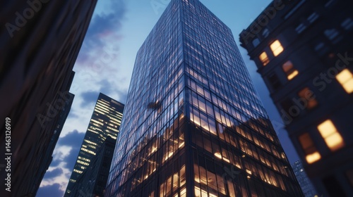 Wallpaper Mural Impressive architecture rising above in the city reflecting evening skyline Torontodigital.ca