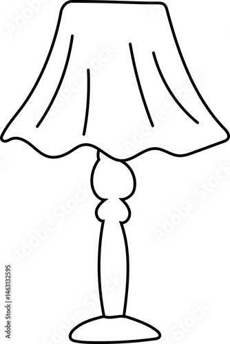 Wavy shade lamp line art vector illustration