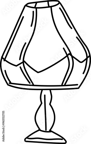 Industrial ceiling lamp line art vector illustration