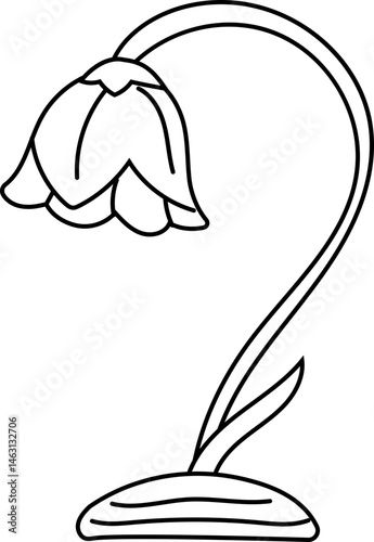Elegant swirl lamp line art vector illustration