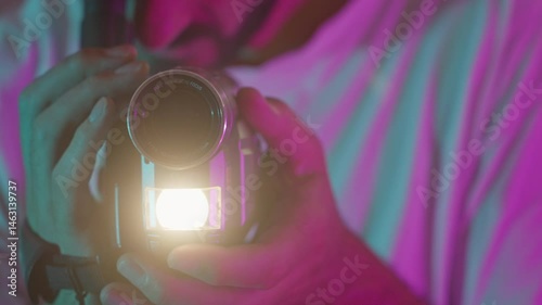 VHS Tape Recorder with 90s Lighting