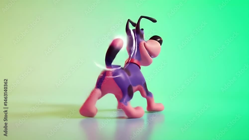 Animated Dog Trotting With Tongue Out CGI Character
