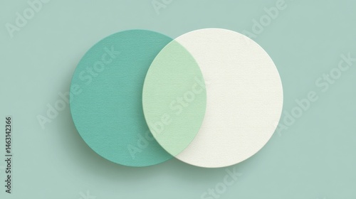 Two overlapping circles in shades of green against a pastel green background