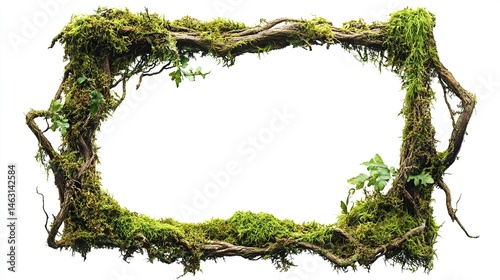 Nature frame with moss and vines photo