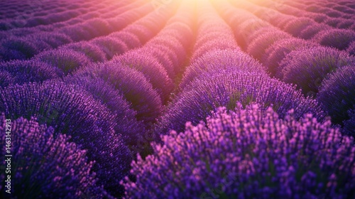 Lavender field at sunrise (1) photo