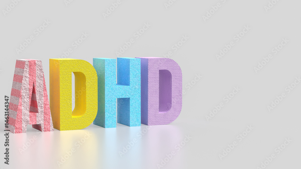 Fototapeta premium The ADHD multi color for medical and education concept 3d Rendering.