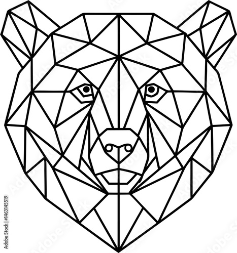 High Quality Geometric Bear Vector