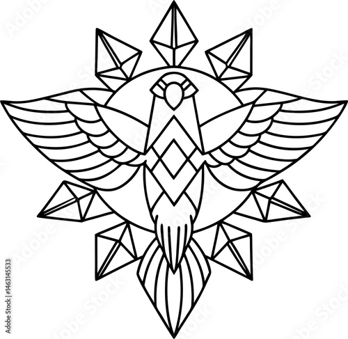 High Quality Geometric Bird Vector
