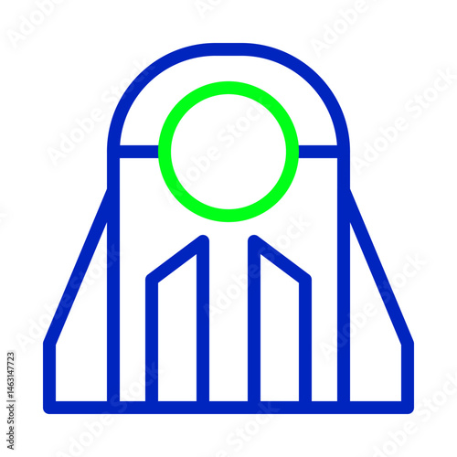 Stylized outline illustration portraying abstract form with circular emphasis