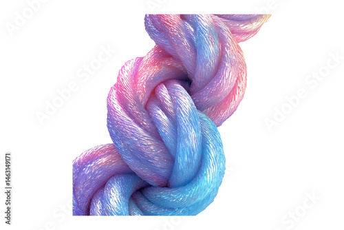 Digital hologram ropes isolated on transparent background
