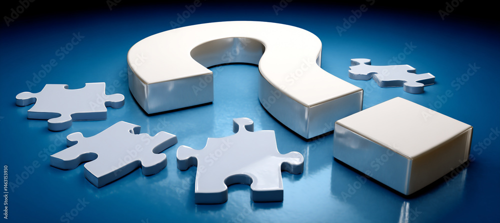 Fototapeta premium question mark and puzzle pieces