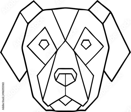 High Quality Geometric Dog Face Vector