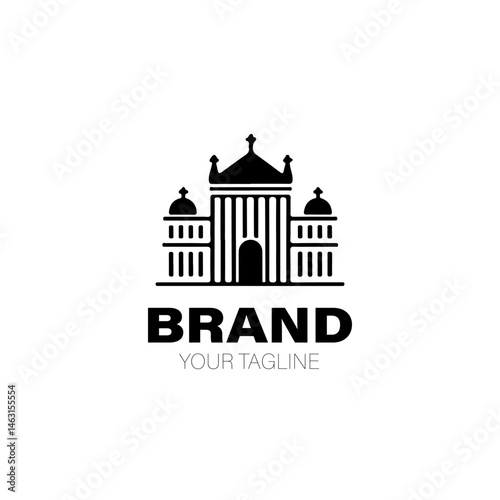 Palace Logo. Palace Logo Design. Palace Logo Brand. Palace Logo Vector Design Isolated on White Background