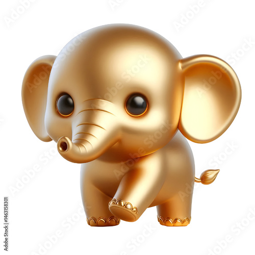 Cute 3d elephant isolated on white background