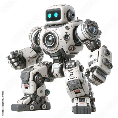blue screen robot 3d render