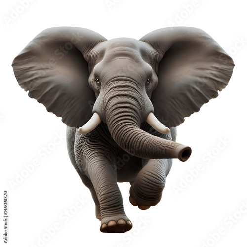 Cute 3d elephant isolated on white background