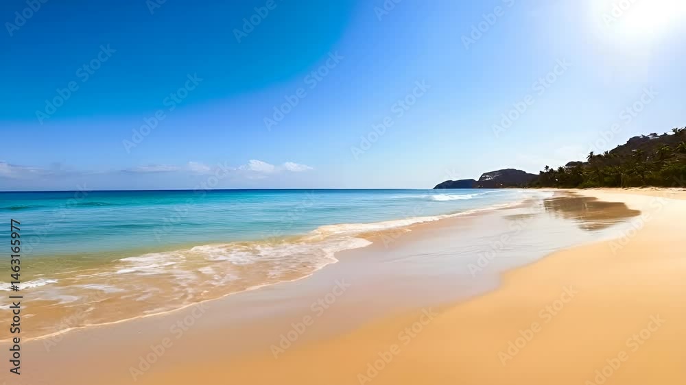 A peaceful beach scene with gentle waves lapping at the shore A peaceful beach scene with gentle waves lapping at the shore