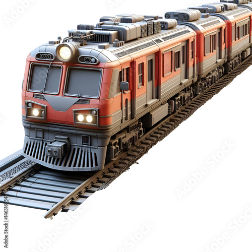 diesel locomotive and train
