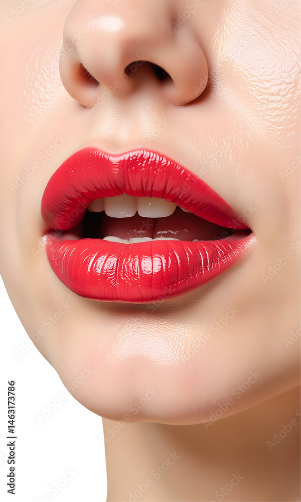 Obraz premium close up lips of young woman