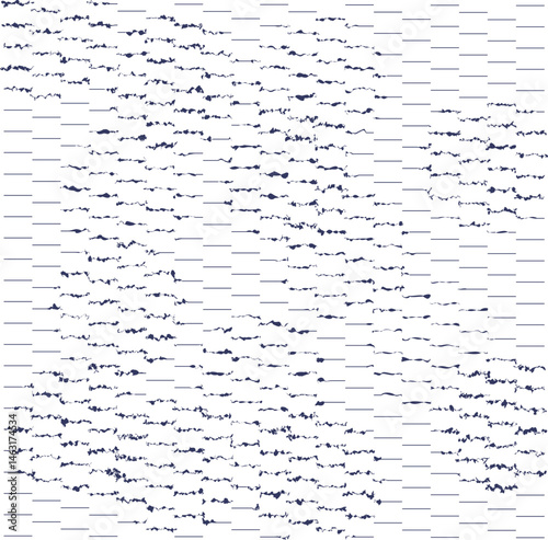 The texture with horizontal staircase lines is distorted in some places.