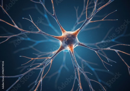 Neuron cell with branching dendrites