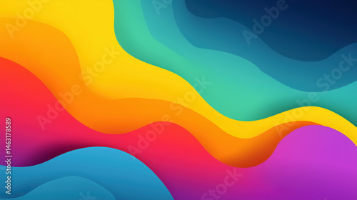 Colorful background with abstract flowing waves suitable for presentation, desktop wallpaper