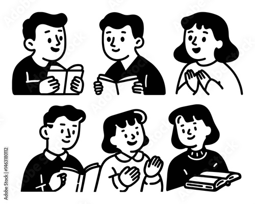 Engaging Characters Reading Books and Sharing Joyful Moments