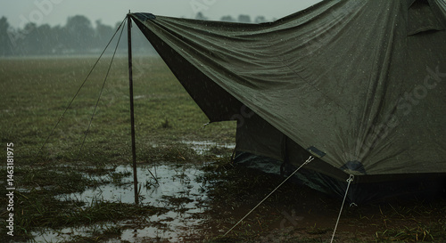 Drenched Camping Experience A Tent in The Miserable Rainy Weather