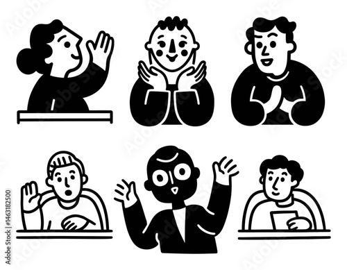 Engaging Cartoon Characters in Various Expressions and Poses