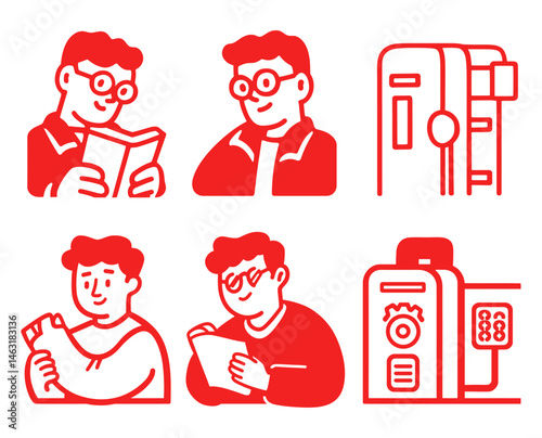 Fun and Engaging Cartoon Doodle Illustrations of Daily Activities