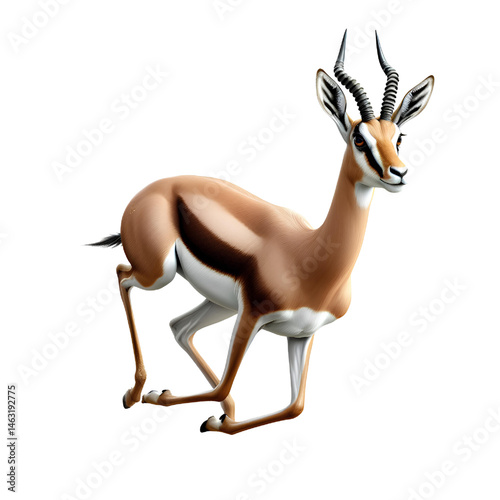Cute 3d Gazelle isolated on white background