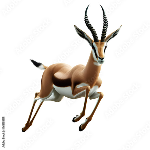 Cute 3d Gazelle isolated on white background