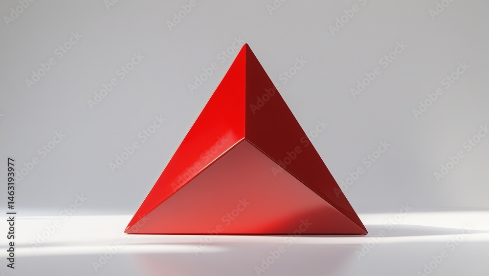 Fototapeta premium Geometric Red Pyramid Shape