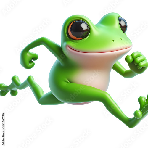 Cute 3d frog isolated on white background