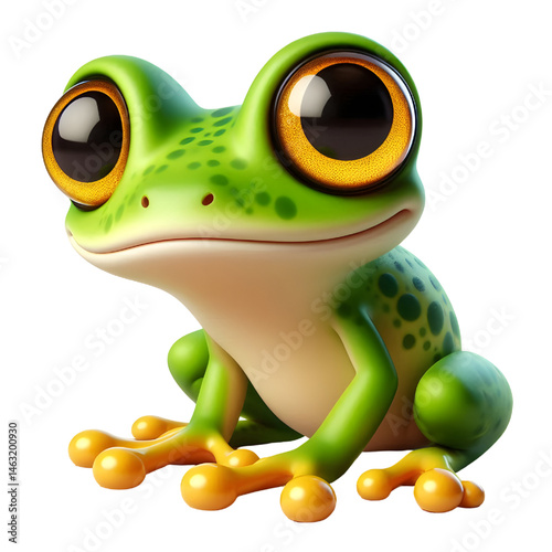 Cute 3d frog isolated on white background
