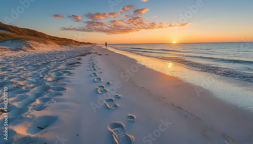 Footprints in the Sand at Sunset Beach