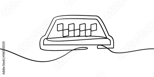 continuous line drawing of taxi symbol. abstract line art illustration