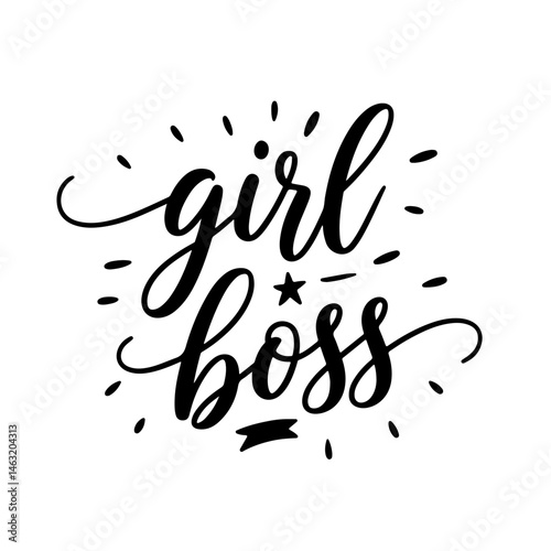 Girl Boss. Vector Design Isolated on White Background