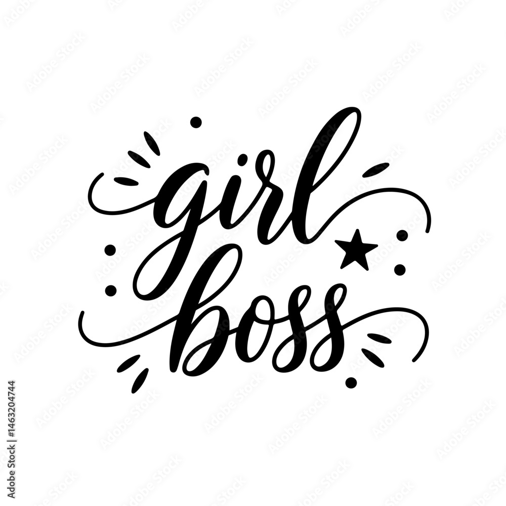 Fototapeta premium Girl Boss. Vector Design Isolated on White Background