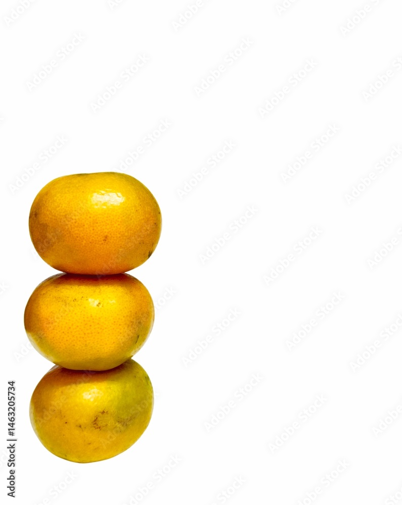 Stack of Three Oranges Isolated on White Background Stack of Three Oranges Isolated on White Background