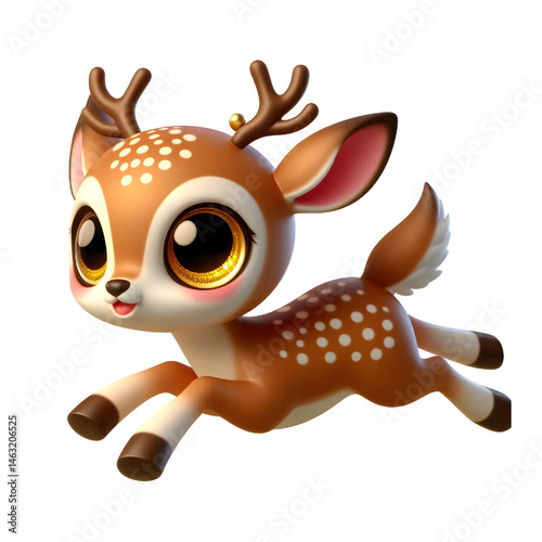 Cute 3d Deer isolated on white background