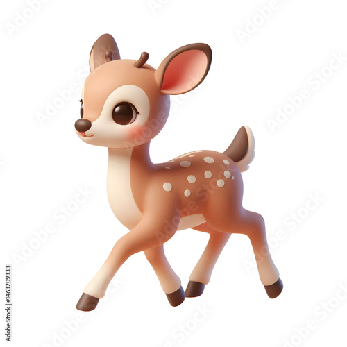 Cute 3d Deer isolated on white background