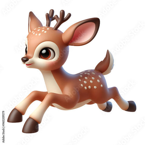 Cute 3d Deer isolated on white background