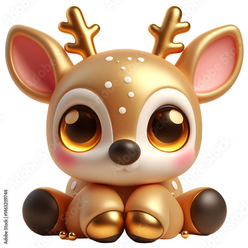 Cute 3d Deer isolated on white background