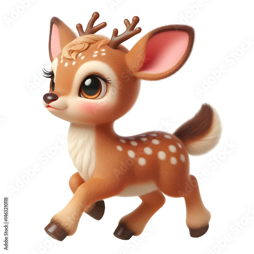 Cute 3d Deer isolated on white background