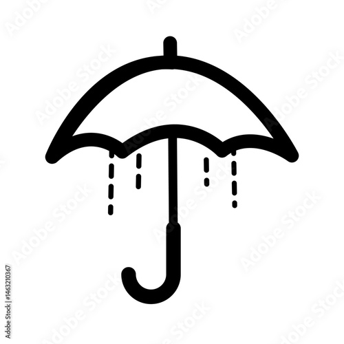 black umbrella vector illustration with transparent background 
